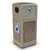 42 Gallon Stone Tec Recycling Commercial Square Plastic Trash Receptacle With Dome Lid