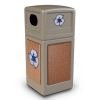 42 Gallon Stone Tec Recycling Commercial Square Plastic Trash Receptacle With Dome Lid