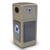 42 Gallon Stone Tec Recycling Commercial Square Plastic Trash Receptacle With Dome Lid