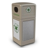 42 Gallon Stone Tec Recycling Commercial Square Plastic Trash Receptacle With Dome Lid