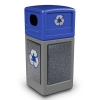 42 Gallon Stone Tec Recycling Commercial Square Plastic Trash Receptacle With Dome Lid