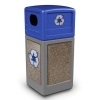 42 Gallon Stone Tec Recycling Commercial Square Plastic Trash Receptacle With Dome Lid