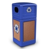 42 Gallon Stone Tec Recycling Commercial Square Plastic Trash Receptacle With Dome Lid