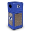 42 Gallon Stone Tec Recycling Commercial Square Plastic Trash Receptacle With Dome Lid