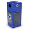 42 Gallon Stone Tec Recycling Commercial Square Plastic Trash Receptacle With Dome Lid