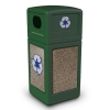 42 Gallon Stone Tec Recycling Commercial Square Plastic Trash Receptacle With Dome Lid