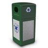 42 Gallon Stone Tec Recycling Commercial Square Plastic Trash Receptacle With Dome Lid