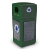 42 Gallon Stone Tec Recycling Commercial Square Plastic Trash Receptacle With Dome Lid