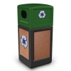 42 Gallon Stone Tec Recycling Commercial Square Plastic Trash Receptacle With Dome Lid