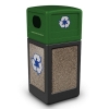 42 Gallon Stone Tec Recycling Commercial Square Plastic Trash Receptacle With Dome Lid