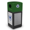 42 Gallon Stone Tec Recycling Commercial Square Plastic Trash Receptacle With Dome Lid