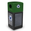 42 Gallon Stone Tec Recycling Commercial Square Plastic Trash Receptacle With Dome Lid