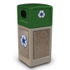 42 Gallon Stone Tec Recycling Commercial Square Plastic Trash Receptacle With Dome Lid