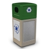 42 Gallon Stone Tec Recycling Commercial Square Plastic Trash Receptacle With Dome Lid