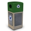 42 Gallon Stone Tec Recycling Commercial Square Plastic Trash Receptacle With Dome Lid