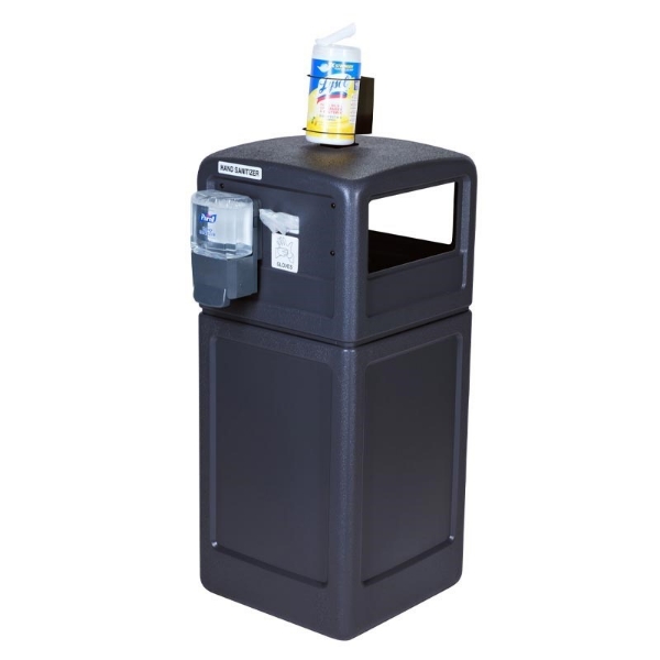 42-Gallon PolyTec Receptacle with Sanitation Station - 80 lbs.