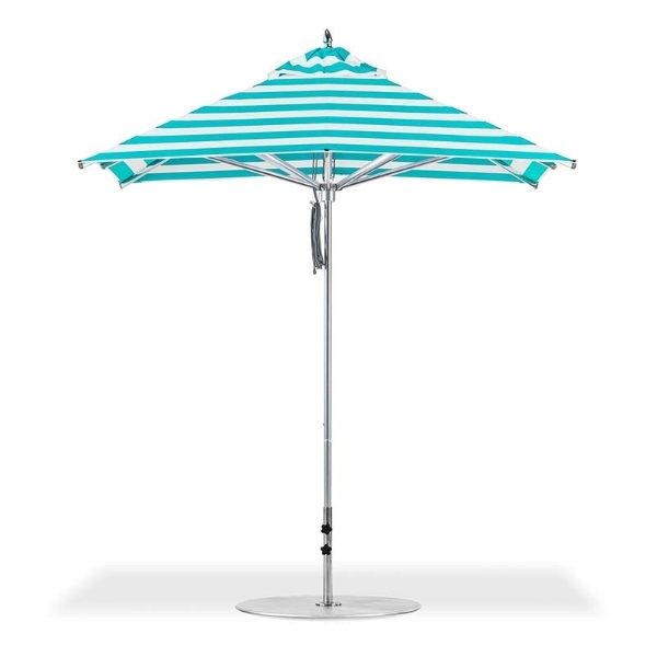 7.5 foot Square Aluminum Rib Market Umbrella, Marine Grade Top