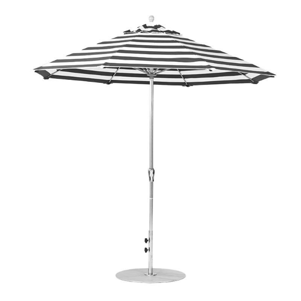 9 foot Diameter Fiberglass Auto Tilt Crank Lift Market Umbrella, Marine Grade Canopy