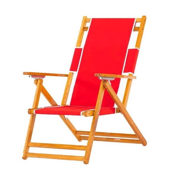 Oak Wood Marine Grade Fabric Beach Chair