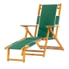 Oak Wood Marine Grade Fabric Beach Chair with Footrest