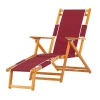 Oak Wood Marine Grade Fabric Beach Chair with Footrest