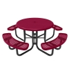 RHINO 46" Round Solid Top Thermoplastic Polyolefin Coated Picnic Table - Quick Ship