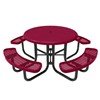 RHINO 46" Round Solid Top Thermoplastic Polyolefin Coated Picnic Table - Quick Ship