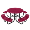 RHINO 46" Round Solid Top Thermoplastic Polyolefin Coated Picnic Table - Quick Ship