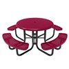 RHINO 46" Round Solid Top Thermoplastic Polyolefin Coated Picnic Table - Quick Ship