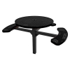 RHINO 46" Wheelchair Accessible Round Thermoplastic Polyolefin Coated Pedestal Grey Picnic Table - Expanded Metal - Inground Mount