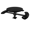 RHINO 46" Wheelchair Accessible Round Thermoplastic Polyolefin Coated Pedestal Grey Picnic Table - Expanded Metal - Inground Mount
