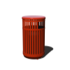 32-Gallon Vertical Strap Trash Receptacle with Steel Slats