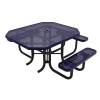 RHINO 46" X 54" ADA Compliant Octagonal Thermoplastic Polyolefin Coated Picnic Table - Quick Ship - Expanded Metal