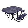RHINO 46" X 54" ADA Compliant Octagonal Thermoplastic Polyolefin Coated Picnic Table - Quick Ship - Expanded Metal