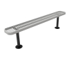 RHINO 6 Ft. Thermoplastic Polyolefin Coated Tan Pedestal Bench Without Back - Expanded Metal - Surface Mount