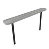 RHINO 6 Ft. Thermoplastic Polyolefin Coated Tan Pedestal Bench Without Back - Expanded Metal - Surface Mount