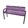 RHINO Slatted Steel MOD Bench with Back