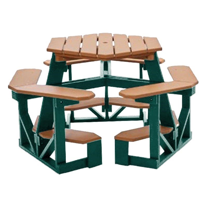 Heavy Duty Hexagonal Recycled Plastic Bar Height Picnic Table with