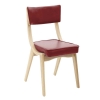 Architect Interior Wooden Restaurant Chair With Vinyl Upholstered Seat