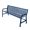 Plaza Steel Strap Thermoplastic Metal Bench With Backrest