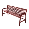 Plaza Steel Strap Thermoplastic Metal Bench With Backrest