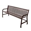 Plaza Steel Strap Thermoplastic Metal Bench With Backrest