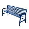 Plaza Steel Strap Thermoplastic Metal Bench With Backrest
