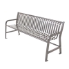 Plaza Steel Strap Thermoplastic Metal Bench With Backrest