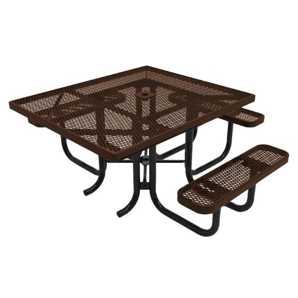 RHINO ADA Compliant 46" x 54" Square Thermoplastic Polyolefin Coated Picnic Table