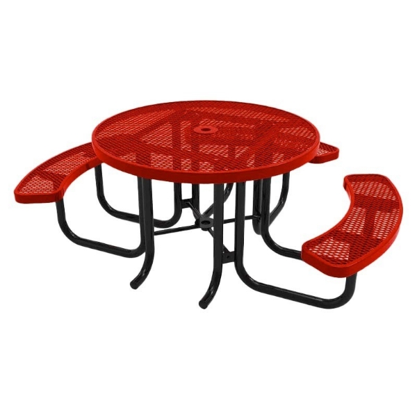 RHINO Wheelchair Accessible 46" Round Thermoplastic Polyolefin Coated Picnic Table