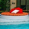 Round Plastic Resin Sunbed with Cushion - In-Pool Use
