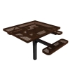 RHINO 46" x 54" Square ADA Complaint Thermoplastic Polyolefin Coated Pedestal Red Picnic Table 