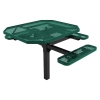 RHINO 46" x 54" Octagon ADA Complaint Thermoplastic Polyolefin Coated Green Pedastal Picnic Table