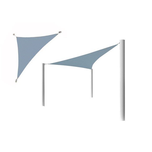 	Triangle Fabric Sail Shade Structure With 10 Ft. Entry Height Powder-Coated Steel Columns - Base Model